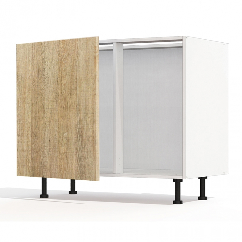 Meuble bas d'angle chene clair 1 porte 60cm larg. 100cm x H71.5cm