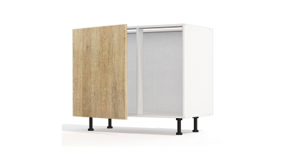Meuble bas d'angle chene clair 1 porte 60cm larg. 100cm x H71.5cm