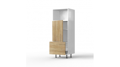 Colonne chene clair 1 MO - 1 porte - 1 tiroir larg. 60cm x H156.6cm