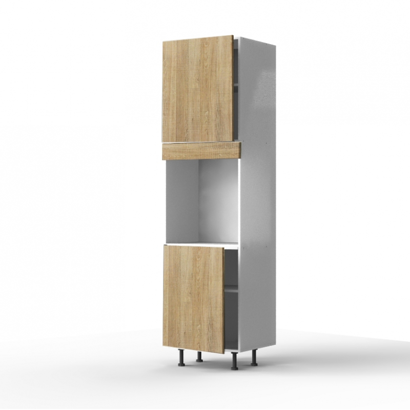 Colonne chêne clair 2 portes - 1 four larg. 60cm x H213.8cm