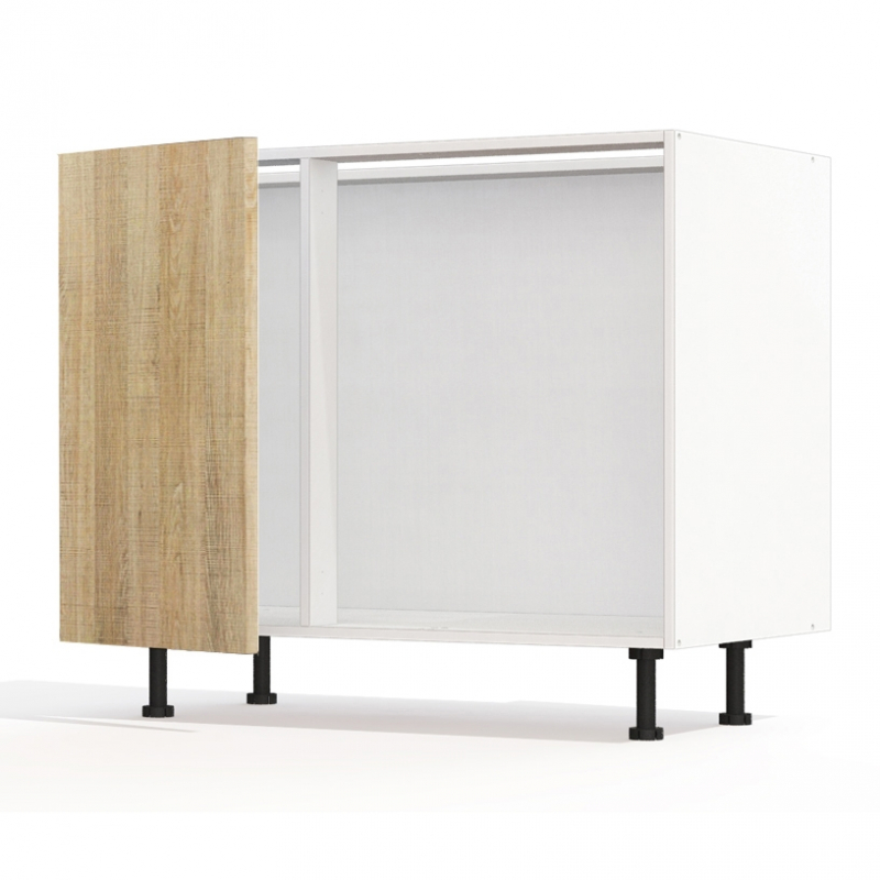 Meuble bas d'angle sous évier chene clair 1 porte 40cm larg. 100cm x H71.5cm