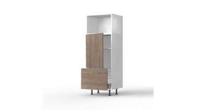 Colonne chêne foncé 1 MO - 1 porte - 1 tiroir larg. 60cm x H156.6cm