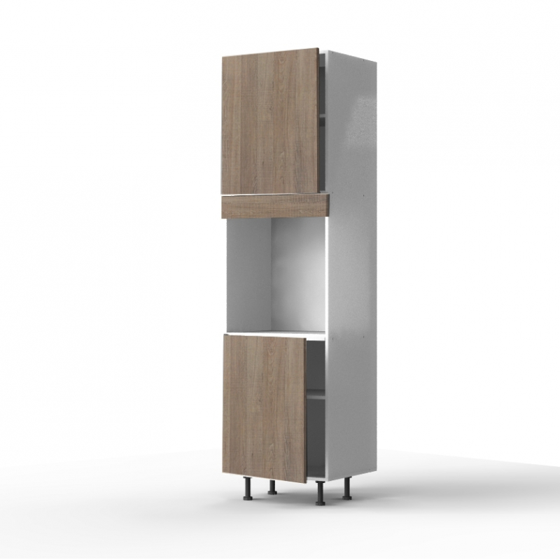 Colonne chêne foncé 2 portes - 1 four larg. 60cm x H213.8cm