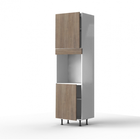 Colonne chêne foncé 2 portes - 1 four larg. 60cm x H213.8cm