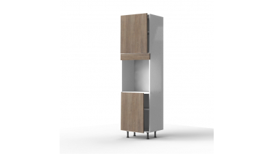 Colonne chêne foncé 2 portes - 1 four larg. 60cm x H213.8cm