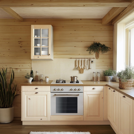 Cuisine en pin massif brut │ Mon Espace Maison